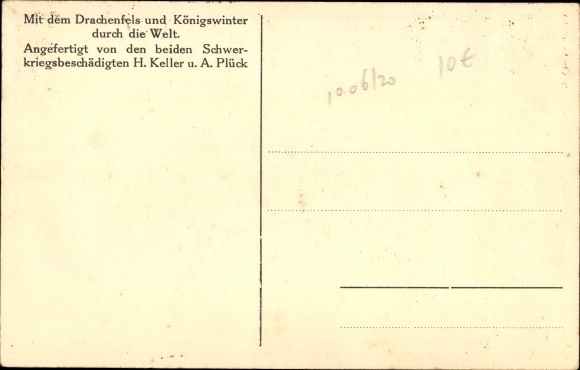 PC Königswinter in the Rhein Sieg district, through the world, model of Drachenfels Castle, H. Keller,A. Pluck