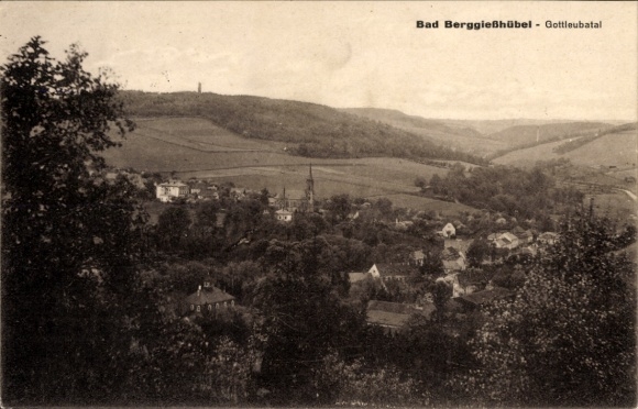 Ak Berggießhübel in Saksen, stadspanorama, Gottleubatal