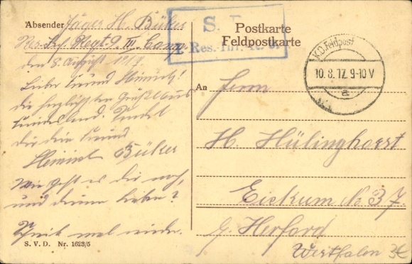Artysta KP Dumont, Lehmann, służba w wojnach światowych 1914-1917, czyszczenie karabinu