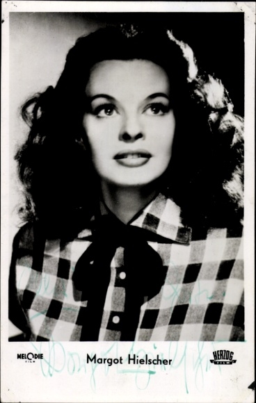 KP aktorka Margot Hielscher, portret, autograf