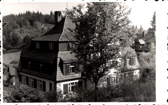 Postcard Bärenfels Altenberg in the Ore Mountains, craftsmen's home, Spitzbergbaude