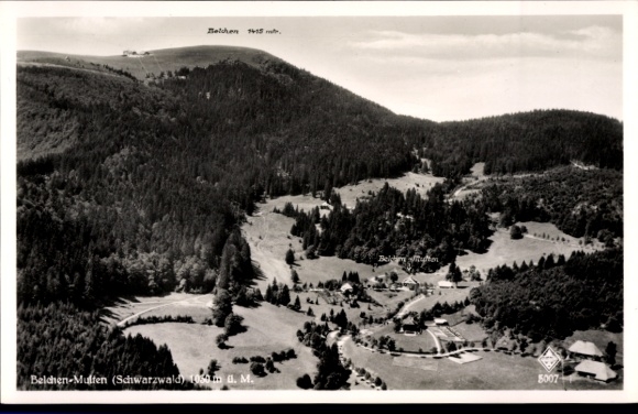 Postcard Multen Aitern in the Black Forest Baden, aerial photograph, Belchen