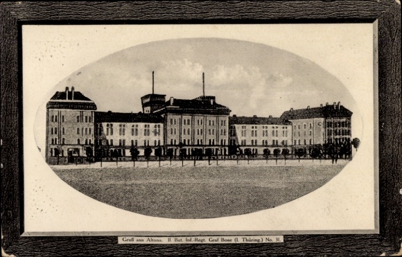 Präge Passepartout Ak Hamburg Altona, Kaserne, II. Bat. Infanterie-Regiment Graf Bose