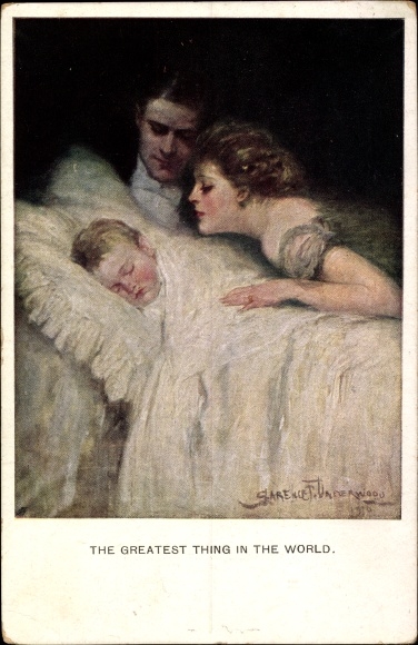 Kunstenaar Ak Underwood, Clarence, Our Greatest Happiness, Parents View Sleeping Baby