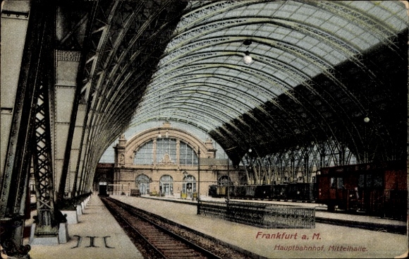 Postcard Frankfurt am Main, Hauptbahnhof, Mittelhalle