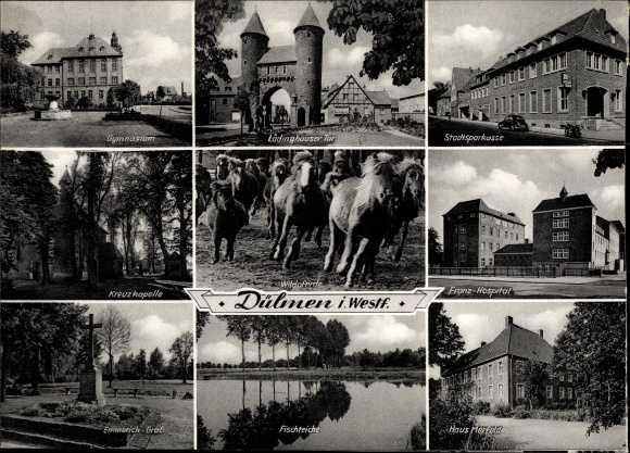 KP Dülmen w Nadrenii Północnej-Westfalii, Lüdinghauser Tor, Szpital Franza, Kreuzkapelle, dzikie konie