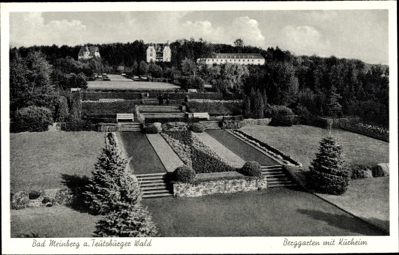 Postcard Bad Meinberg am Teutoburg Forest, Berggarten with Kurheim