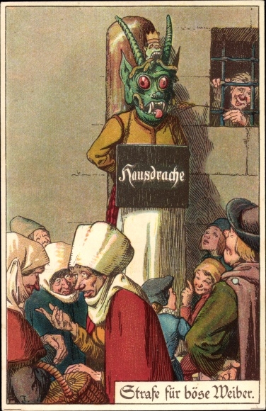 Artysta lito Jodolfi, kara dla złych kobiet, domowy smok, smocza maska, wstydliwy słupek