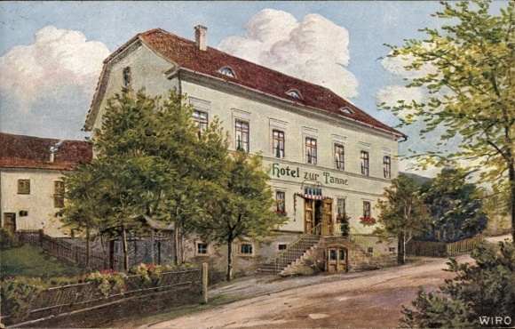 Artist Postcard Finsterbergen Friedrichroda in the Thuringian Forest, Hotel zur Tanne