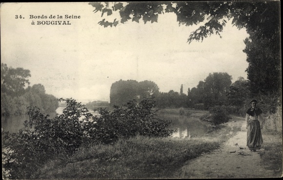 Ak Bougival Yvelines, Bords de la Seine