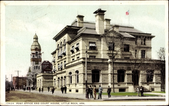 Ak Little Rock Arkansas VS, postkantoor, gerechtsgebouw