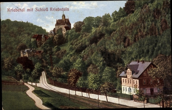 Ak Kriebstein in Midden-Saksen, kasteel Kriebstein, kasteel, Kriebetal