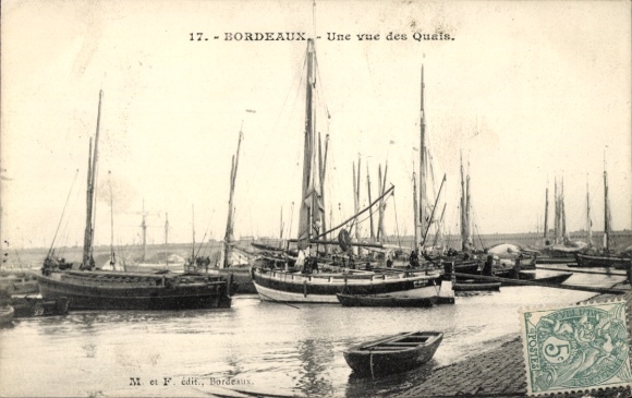 Postcard Bordeaux Gironde, Quai