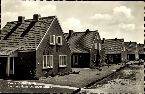 Postcard Esens Ostfriesland, settlement Hayungshauser Straße