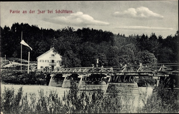 Ak Schäftlarn Opper-Beieren, Isar, brug