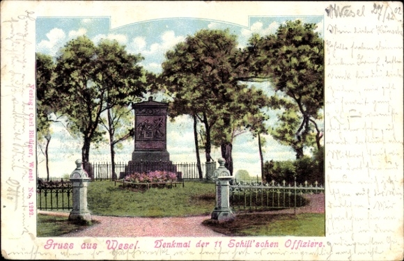 Ak Wesel, Denkmal der 11 Schill'schen Offiziere