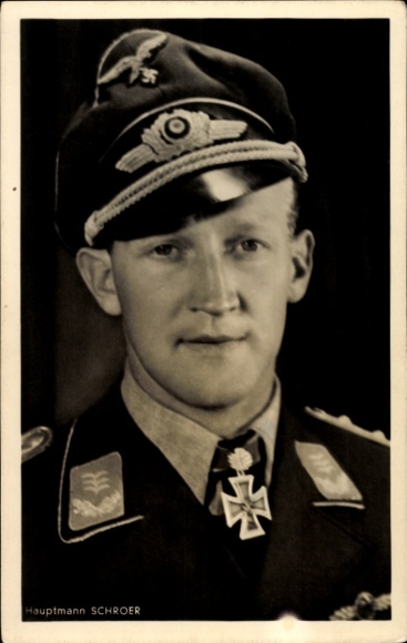Ak Hauptmann Werner Schroer, Offizier der Luftwaffe, Ritterkreuzträger