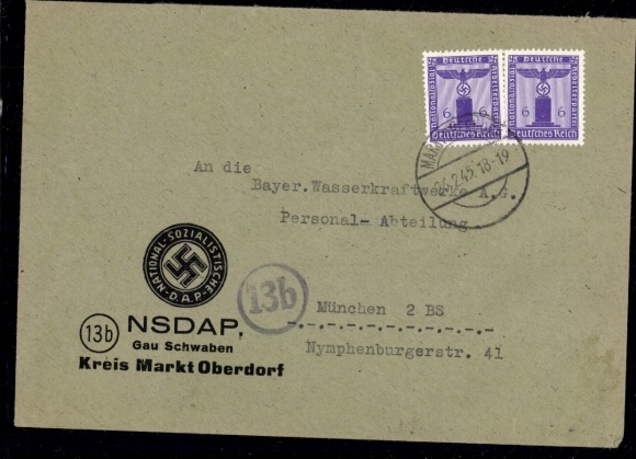 Michel No. D 159 "Markt Oberdorf 26.2.45"