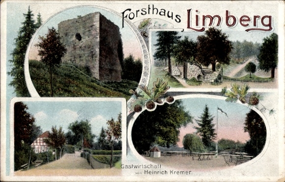 Ak Preußisch Oldendorf NRW, Forsthaus Limberg, Turm, Gastwirtschaft Heinrich Kremer