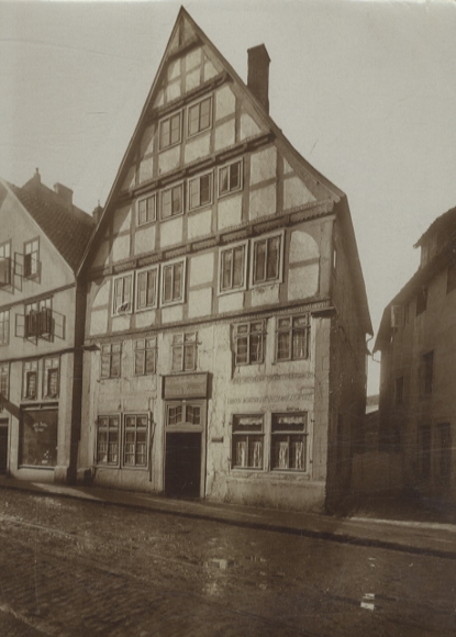 Original photo of Salzuflen in North Rhine-Westphalia, half-timbered house, around 1900
