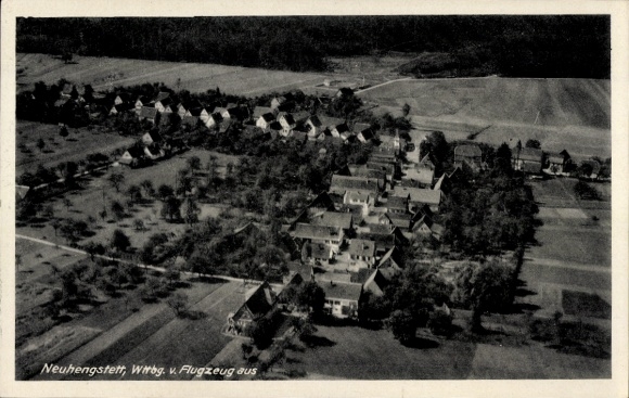 Postcard Neuhengstett Althengstett in the Black Forest Württemberg, aerial photograph