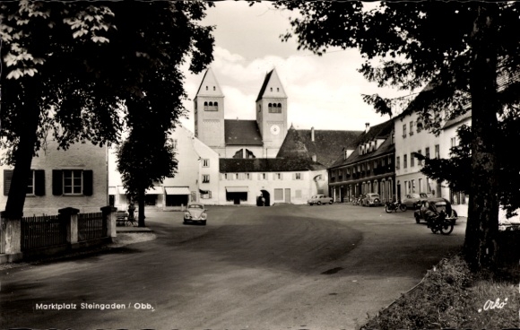 Postcard Steingaden in Upper Bavaria, market square