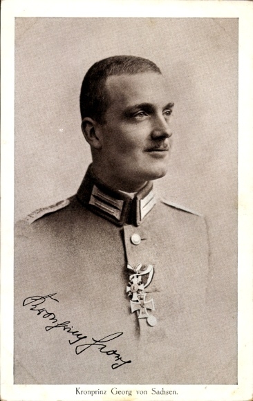 Ak Kronprinz Georg von Sachsen, Portrait, Uniform, Orden