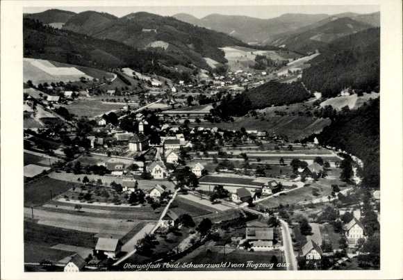 Postcard Oberwolfach in the Black Forest, aerial photograph