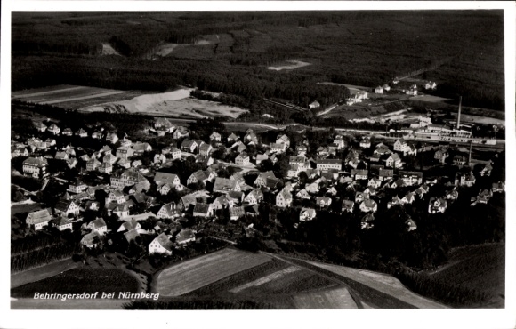Ak Behringersdorf Schwaig bei Nürnberg Mittelfranken, Fliegeraufnahme