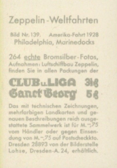 Collecting picture Zeppelin world trips No. 139 America trip 1928, Philadelphia, Naval Docks