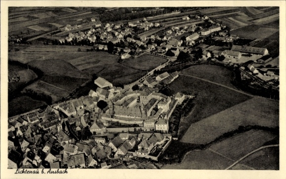 Ak Lichtenau bij Ansbach Midden-Franken, luchtfoto