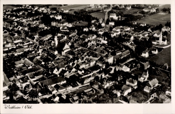 Postcard Weilheim Upper Bavaria, general view, aerial photograph