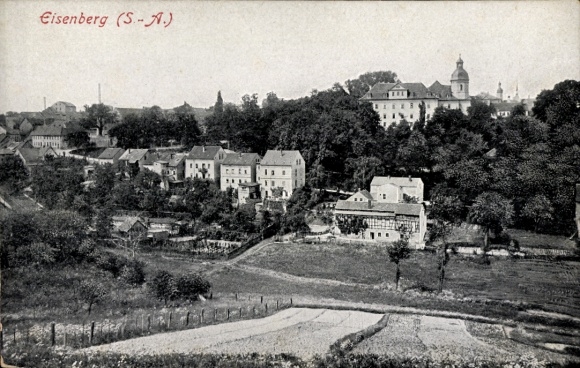 Postcard Eisenberg Thuringia, partial view