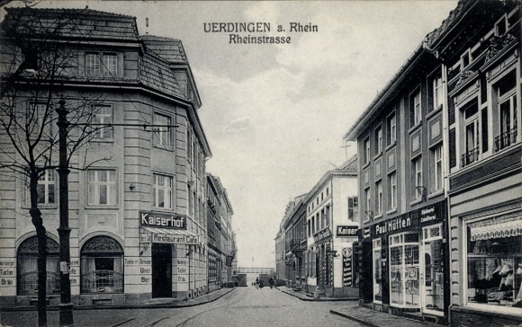 Ak Uerdingen Krefeld am Niederrhein, Rheinstraße, Kaiserhof, Geschäft Paul Hütten