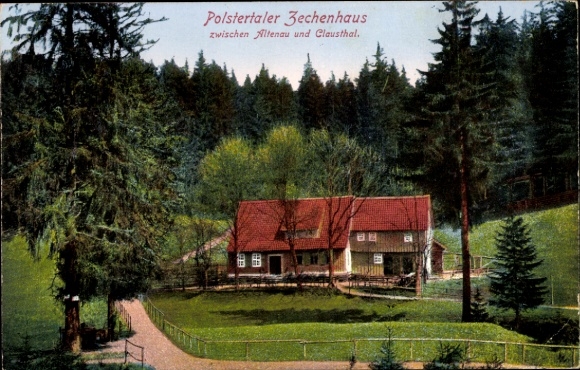 Postcard Altenau Clausthal Zellerfeld in the Upper Harz, Polstertaler Zechenhaus, nature, forest, rural surroundings