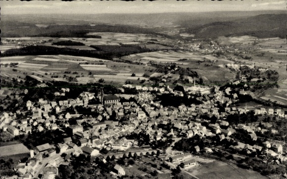Postcard Beerfelden Oberzent in the Odenwald, aerial photograph