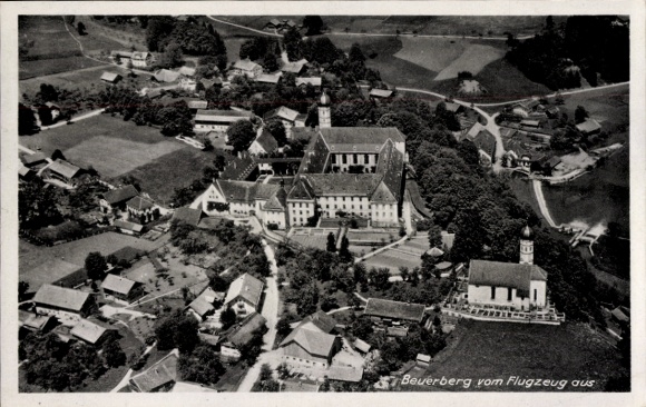 Postcard Beuerberg Eurasburg in Upper Bavaria, aerial photograph