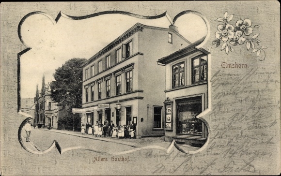 passe-partout ansichtkaart Elmshorn in Sleeswijk-Holstein, Allers Gasthof