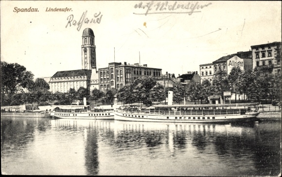 PC Berlin Spandau, Lindenufer, town hall, steamship Leopold Banke