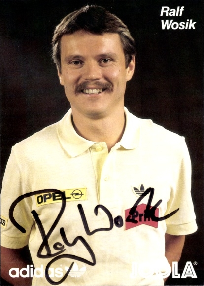 Postcard table tennis, Ralf Wosik, Borussia Düsseldorf, autograph