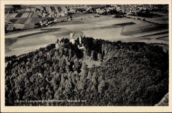 Ak Meiningen in Thüringen, Schloss Landsberg, Fliegeraufnahme