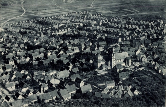 Postcard Bürstadt in Hesse, aerial photograph