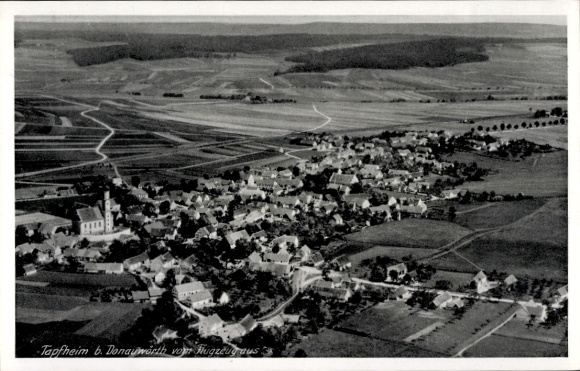 Postcard Tapfheim an der Donau Swabia, aerial photograph