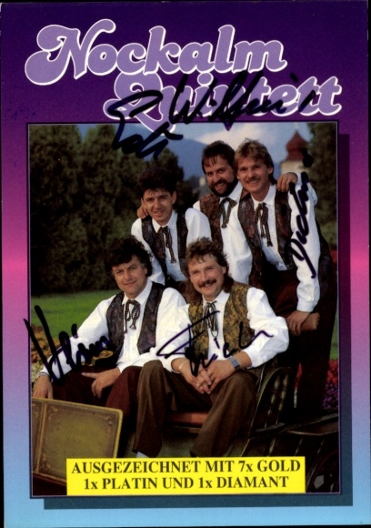 Autogrammkarte Sänger Nockalm Quintett, Autogramm