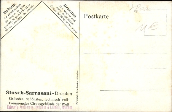 Artist PC Dresden Neustadt, Circus Theater Stosch Sarrasani, portal, night lighting