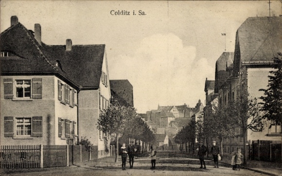 Ak Colditz in Sachsen, Straßenpartie im Ort
