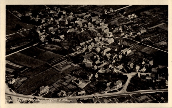 Postcard Groß Berkel Aerzen, aerial photograph of the town, houses
