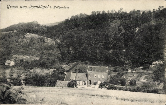 Postcard Isenbügel Heiligenhaus in the Ruhr area, houses, surroundings