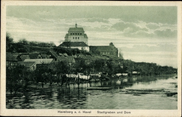 PC Havelberg in Saxony Anhalt, city moat, cathedral