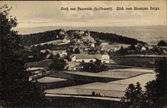 Ak Jauernick Buschbach Markersdorf Oberlausitz, uitzicht vanaf de zwarte bergen